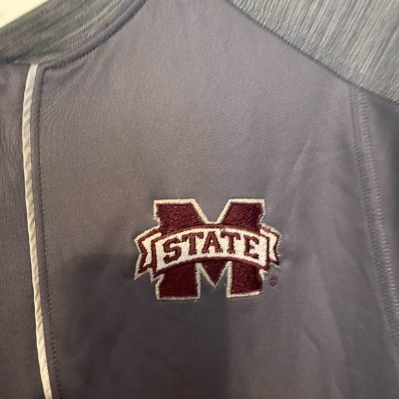 MS State Adidas Climalite ¼ Zip Pullover Shirt Men’s Size Large Gray ShortSleeve - Picture 5 of 9